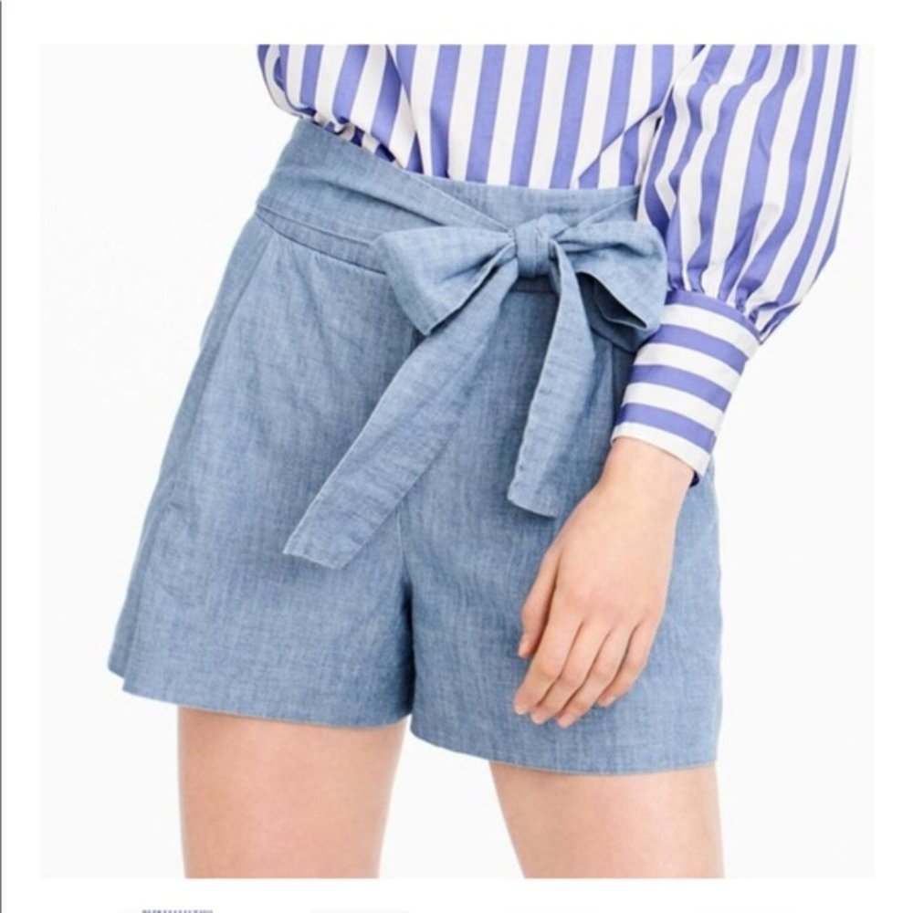 J. Crew Chambray Bow Waist Shorts